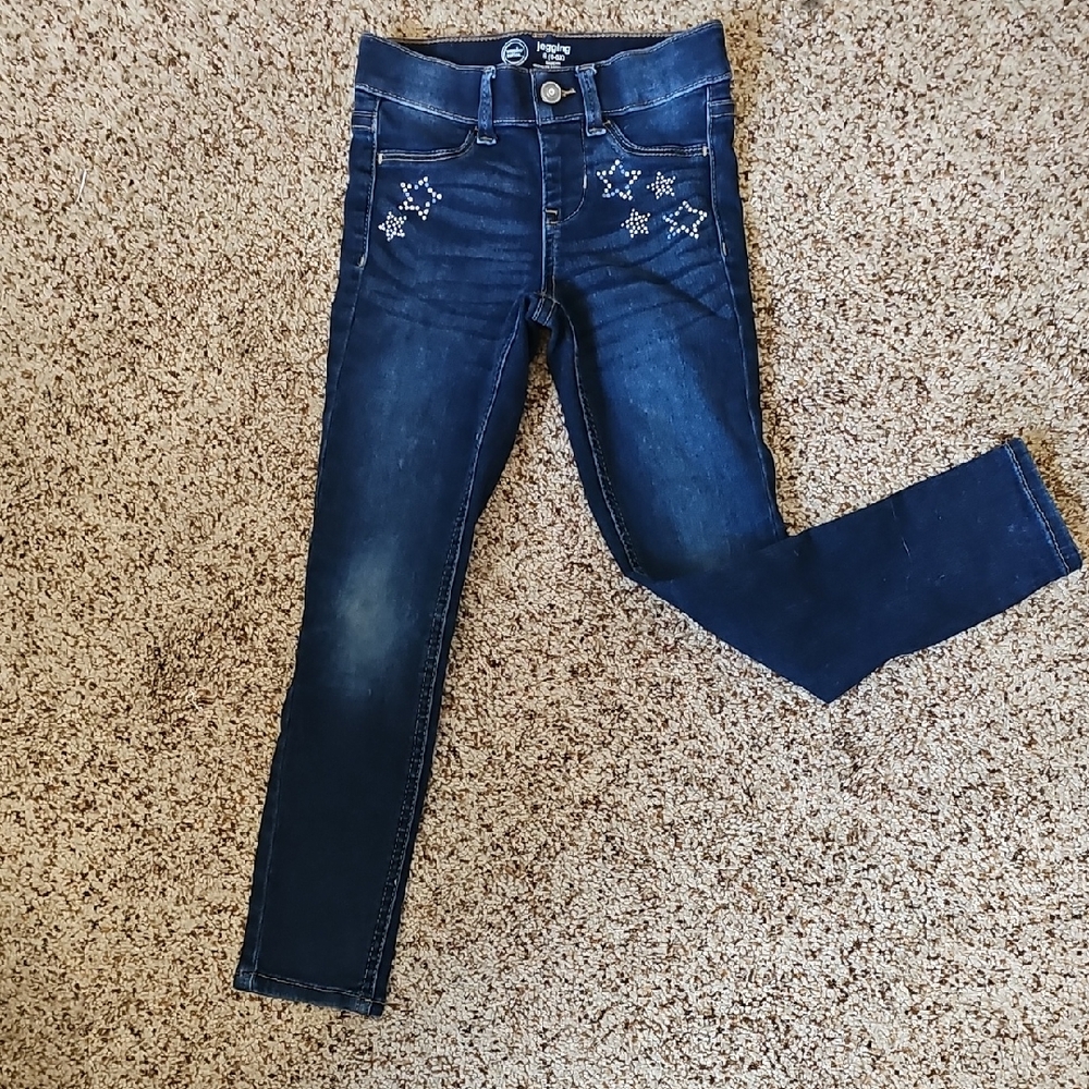 The Children's Place Dark Blue Embroidered Jeans Leggins